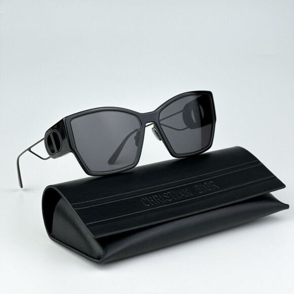 NEW Dior 30MONTAIGNE S2U 14A0 Black Grey Women Cat Eye Sunglasses